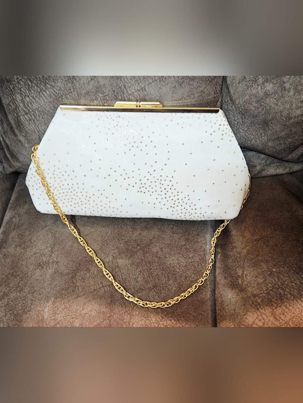 Off White and Gold Clutch